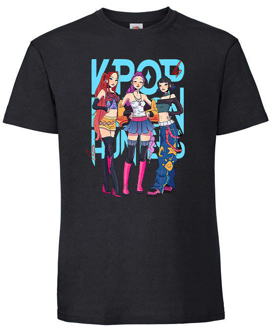 K-Pop Demon Hunters Character Vinyl Print T-Shirt
