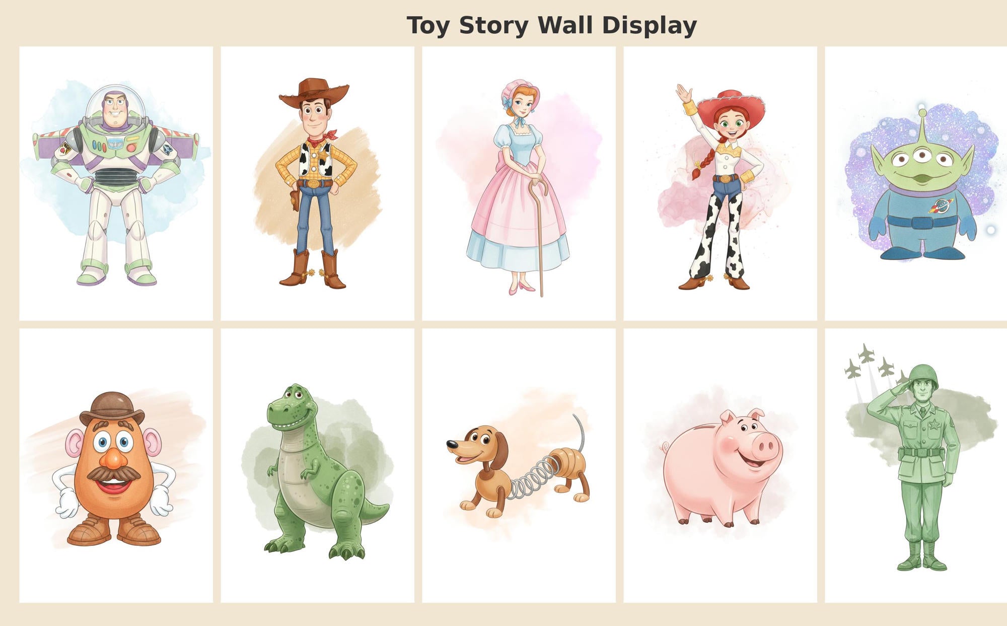 Toy Story Character Glossy Wall Art Prints | 6x4 Inch A4 & A3