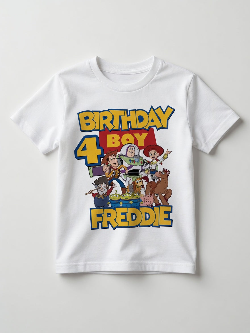 Toy Story Personalised Birthday T-Shirt — Custom Name & Age